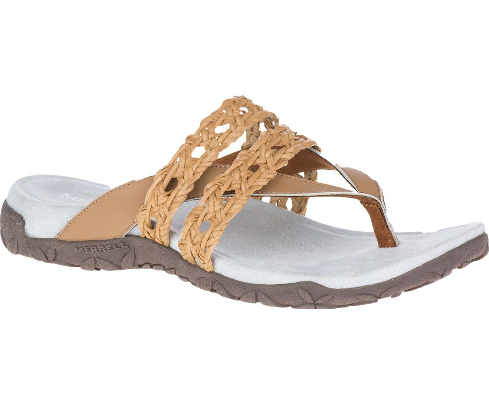 Merrell Sandaler Dame - Terran Braid Thong - Brune/Hvide - ATL246109